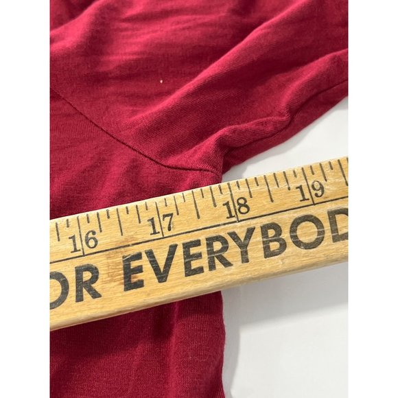 John Paul Richard Lace Trim Peasant Top Womens M Pomegranate Rayon Blend NEW - Picture 6 of 9